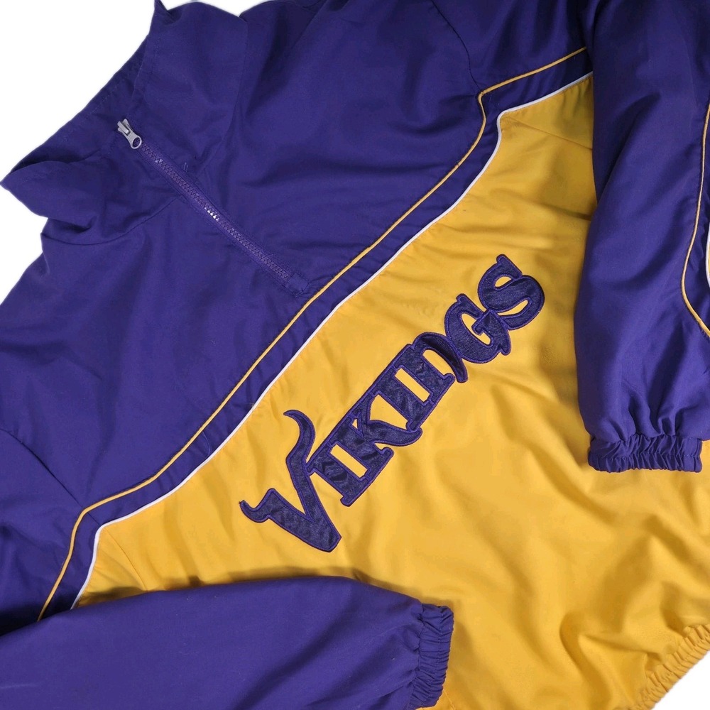 NWT G-III NFL Team Apparel Minnesota Vikings 1/4 Zip Jacket Mens XL Purple Gold